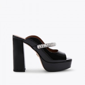 Kurt Geiger Duke Platforma Peep Bombeu Heel Negrii | YQWVJA-561