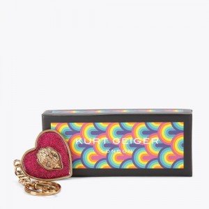 Kurt Geiger Enamel Heart Keyring Fushia | AHWBJN-301