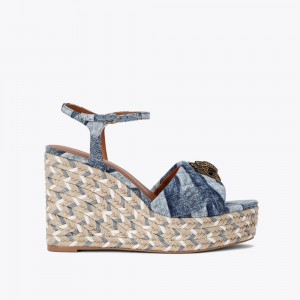 Kurt Geiger Kensington Espadrile Wedge Heel Albastri | VYSFXJ-469