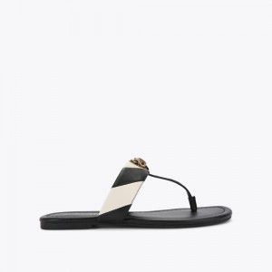 Kurt Geiger Kensington T-Bar Sandal Negrii Albi | PGILBX-921