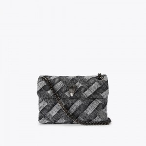 Kurt Geiger Mini Denim Kensington Bag Negrii | IDBXKR-672