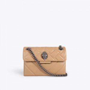 Kurt Geiger Mini Piele Kensington Bag Camel | NCESGZ-489