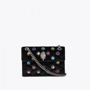 Kurt Geiger Mini Velvet Kensington Bag Negrii | EASJPQ-154