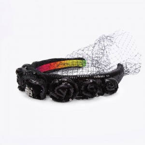 Kurt Geiger Sequins Headband Negrii | IVNMZP-840