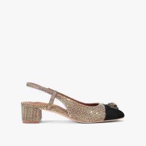 Kurt Geiger Sloane Slingback Heel Negrii | VCWGLX-917