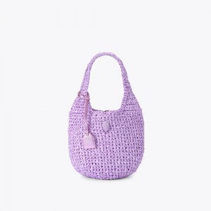 Kurt Geiger Small Crochet Tote Bag Lilac | ZBVNYJ-873