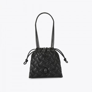 Kurt Geiger Small Kensington Drench Drawstring Bag Negrii | VMKXQG-624