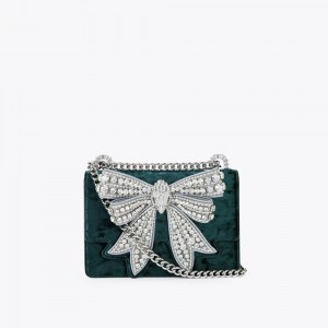 Kurt Geiger Small Shoreditch Bow Bag Teal | ZBJXFE-540