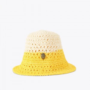 Kurt Geiger Straw Bucket Hat Galbeni | HOMNKF-359