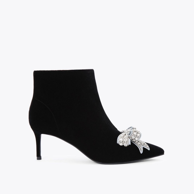 Kurt Geiger Belgravia Bow Ankle Boot Negrii | CRZGWT-941