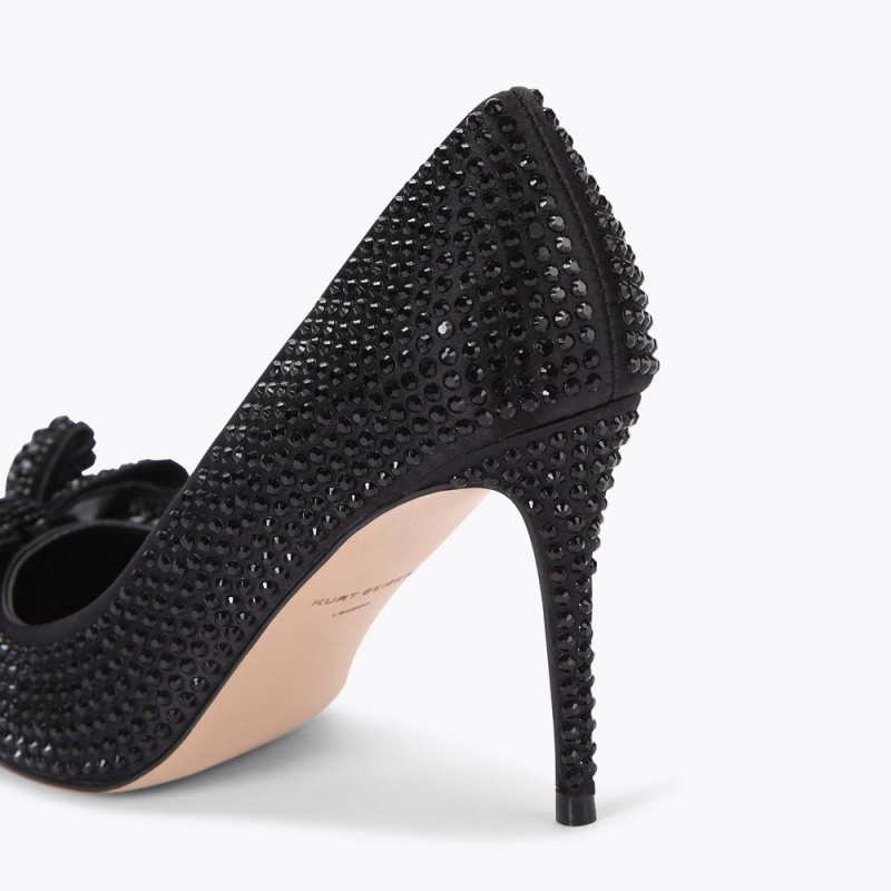 Kurt Geiger Belgravia Crystal Bow Heel Negrii | SHRWCL-729