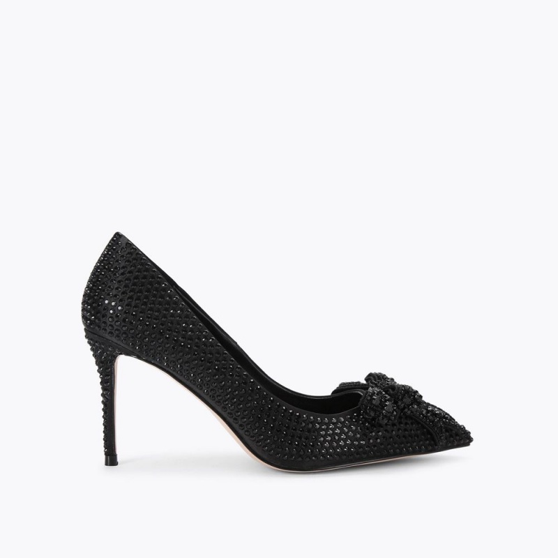 Kurt Geiger Belgravia Crystal Bow Heel Negrii | SHRWCL-729