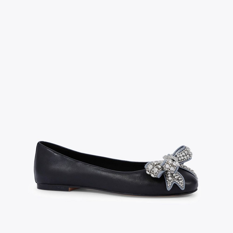 Kurt Geiger Bow Ballerina Plati Negrii | TGZPRK-341