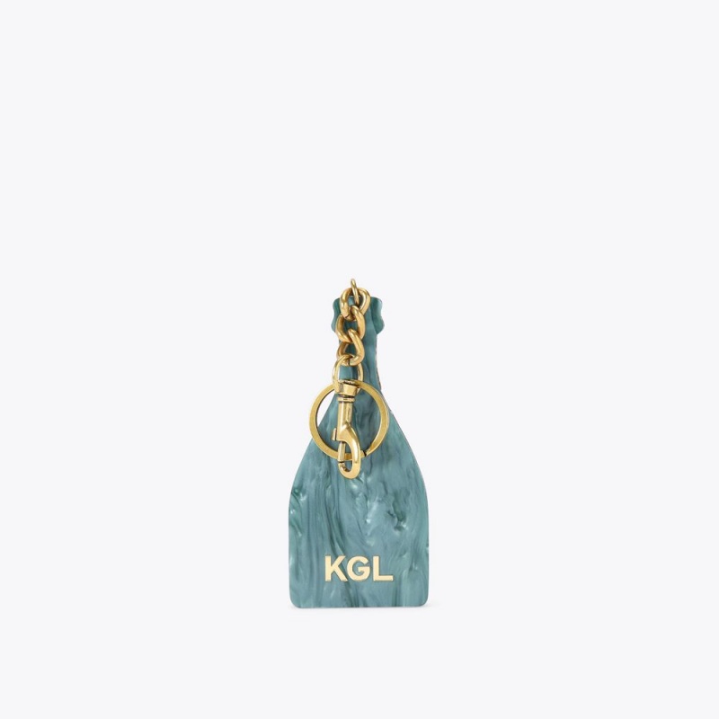 Kurt Geiger Champagne Bottle Keyring Verzi Inchis | FHVSMY-485