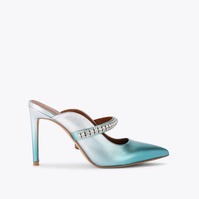 Kurt Geiger Duke Mule Heel Albastri | HALMXO-657