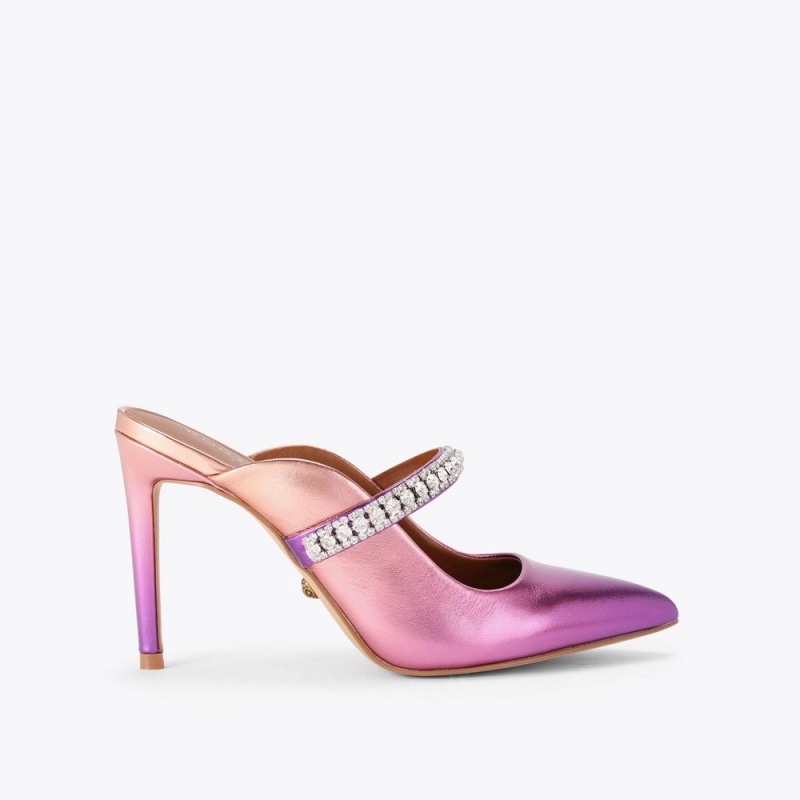 Kurt Geiger Duke Mule Heel Fushia | DEMOLW-061