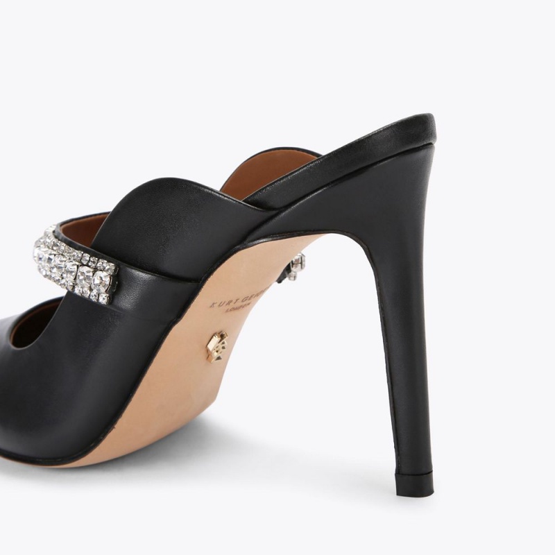 Kurt Geiger Duke Mule Heel Negrii | BEHJFD-628