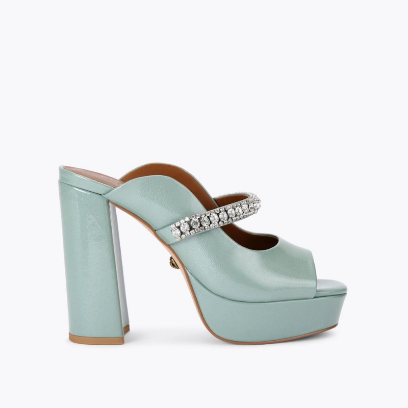 Kurt Geiger Duke Platforma Peep Bombeu Heel Turcoaz | IDCLWP-049