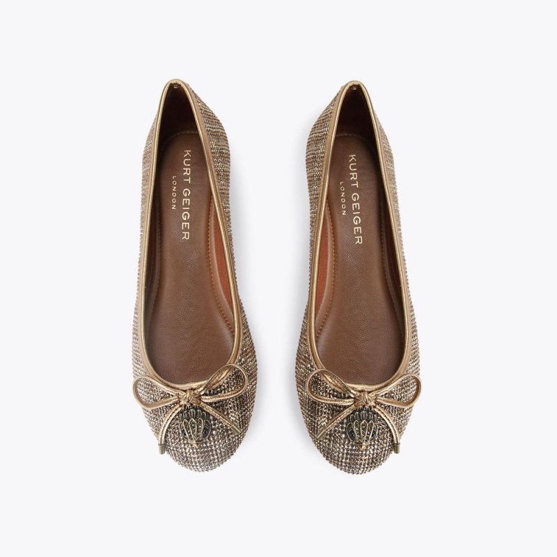 Kurt Geiger Eagle Ballerina Plati Bej | PMSAYL-935