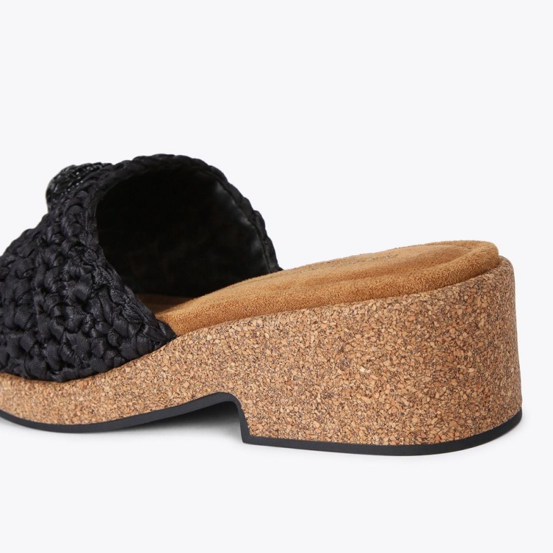 Kurt Geiger Eagle Crochet Flatform Negrii | CKJBHG-562