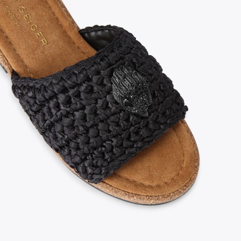 Kurt Geiger Eagle Crochet Flatform Negrii | CKJBHG-562