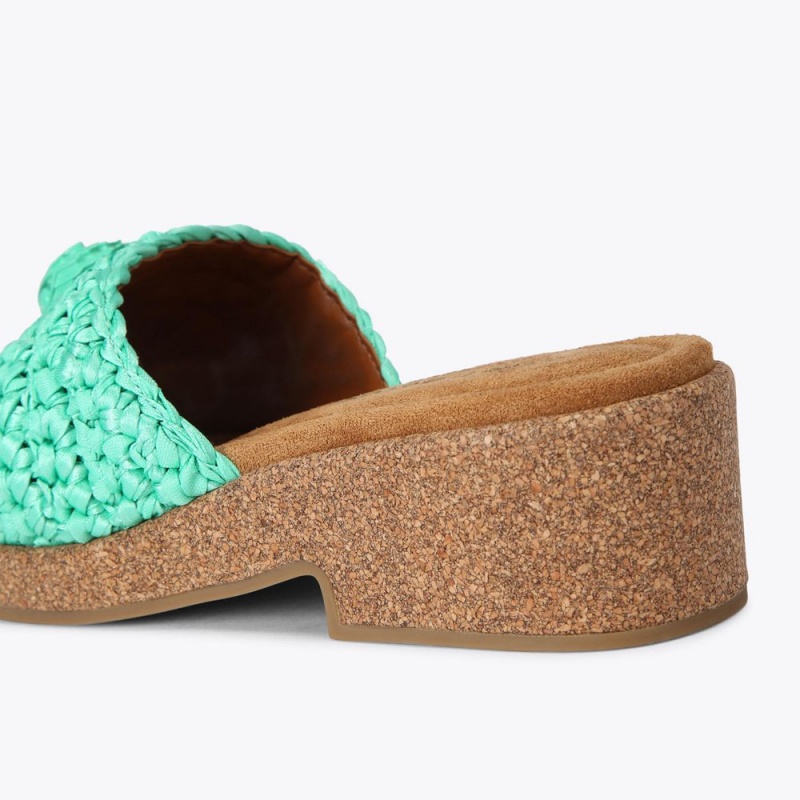 Kurt Geiger Eagle Crochet Flatform Turcoaz | DVOPRC-059