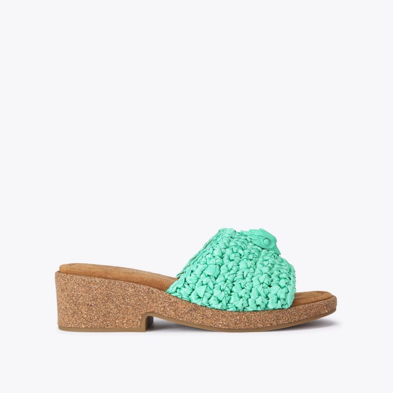 Kurt Geiger Eagle Crochet Flatform Turcoaz | DVOPRC-059