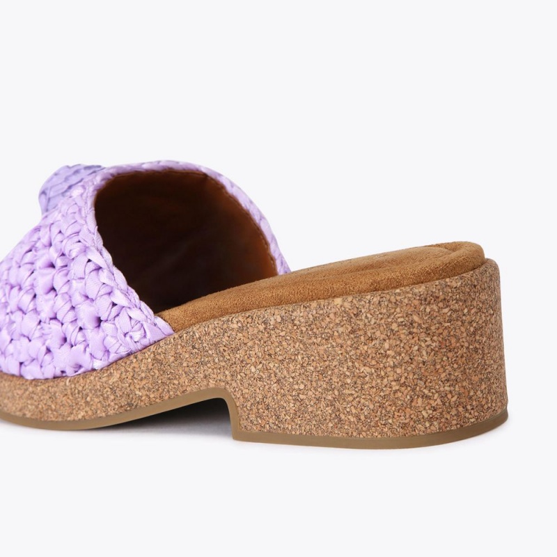 Kurt Geiger Eagle Crochet Flatform Violet | UXOFTW-703