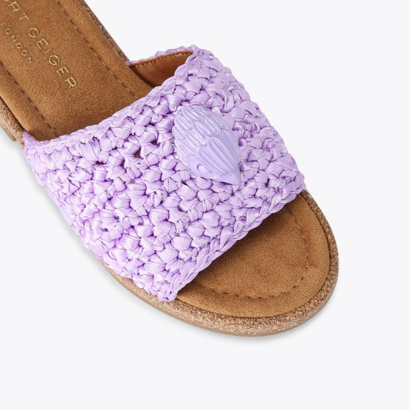 Kurt Geiger Eagle Crochet Flatform Violet | UXOFTW-703