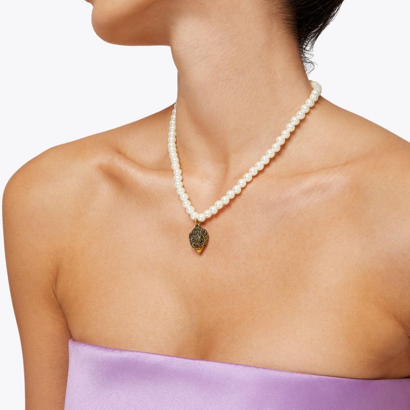 Kurt Geiger Eagle Pearl Necklace Albi | FDUNQG-032