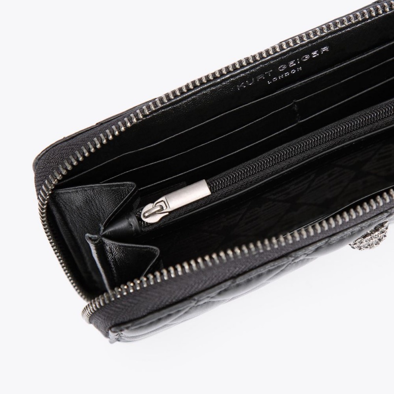 Kurt Geiger Eagle Zip Wallet Negrii | MVXGQK-102