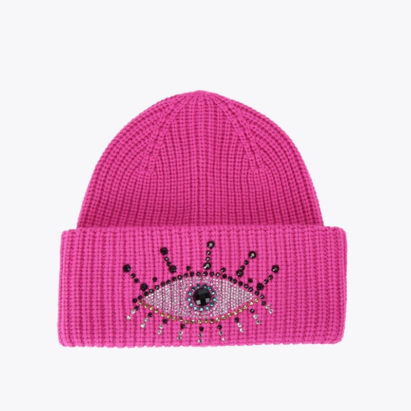 Kurt Geiger Evil Eye Beanie Fushia | EFNYLW-301