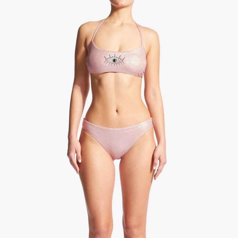 Kurt Geiger Evil Eye Bikini Bandeau Roz | AFQHSE-981