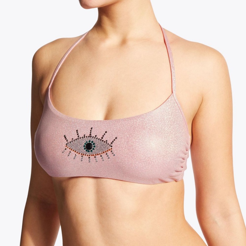 Kurt Geiger Evil Eye Bikini Bandeau Roz | AFQHSE-981