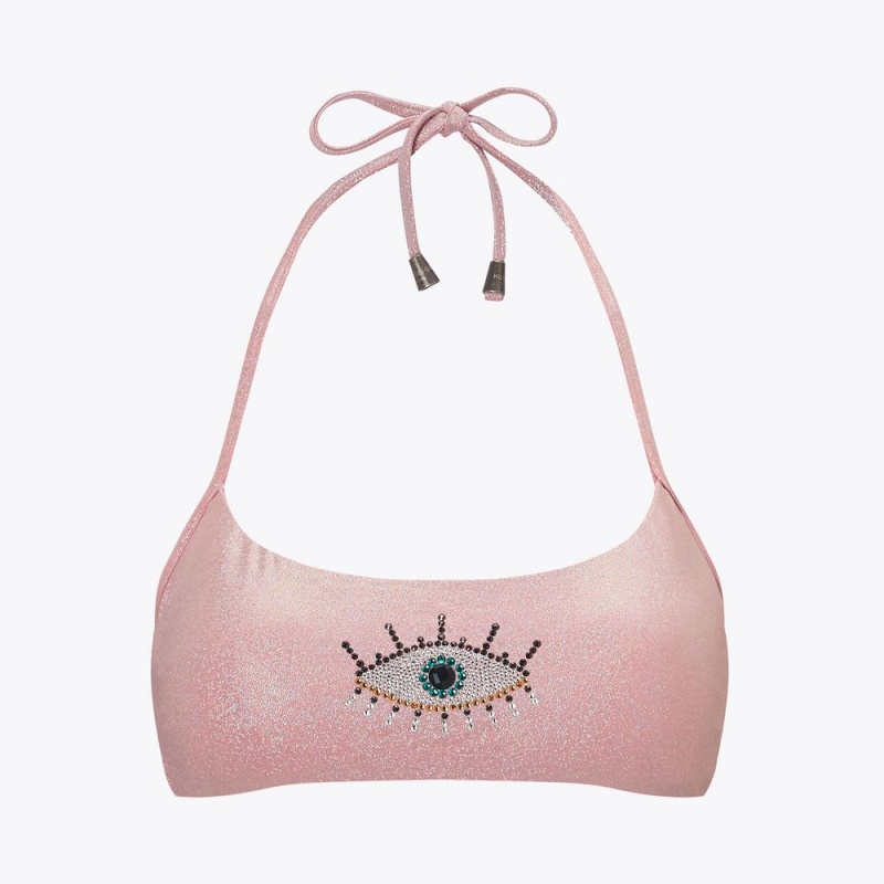 Kurt Geiger Evil Eye Bikini Bandeau Roz | AFQHSE-981