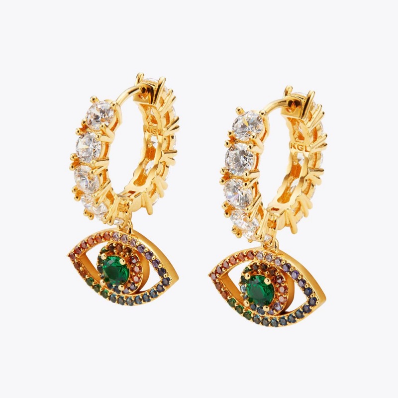 Kurt Geiger Evil Eye Huggie Earrings Colorati | DVEWIS-431