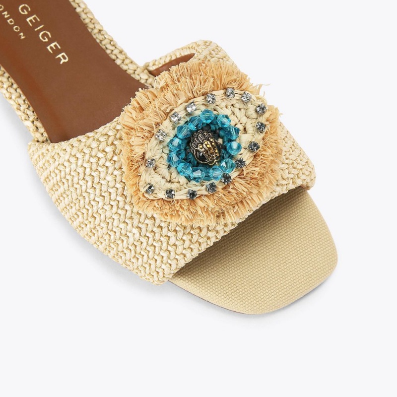 Kurt Geiger Evil Eye Plati Sandal Galbeni | YLCGPA-791