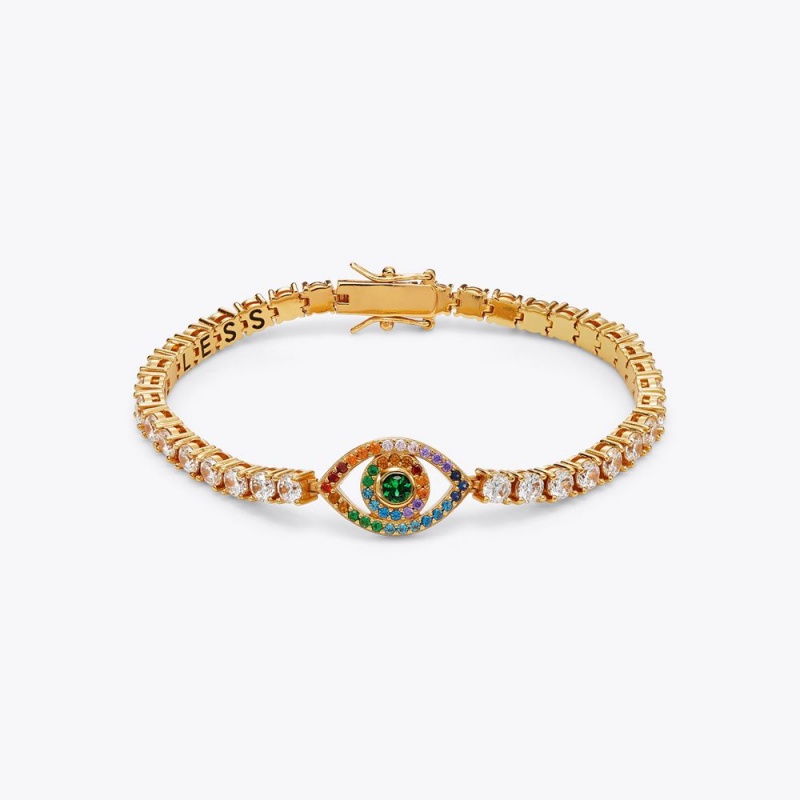 Kurt Geiger Evil Eye Tenis Bracelet Aurii | UPLIDC-851