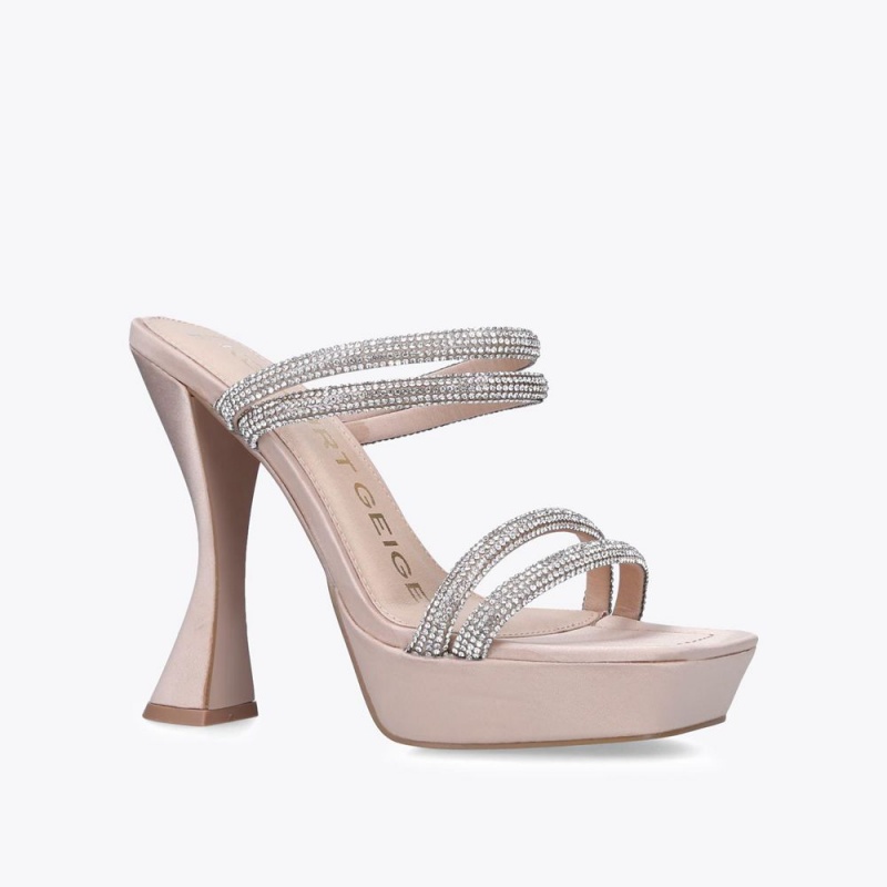 Kurt Geiger Flare Mule Argintii | RZFVSM-270