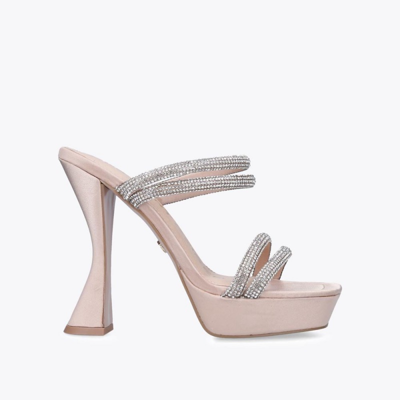 Kurt Geiger Flare Mule Argintii | RZFVSM-270