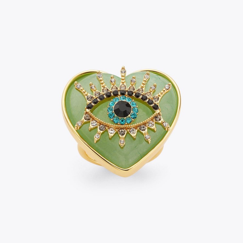 Kurt Geiger Heart Evil Eye Ring Verzi | REFBYQ-196