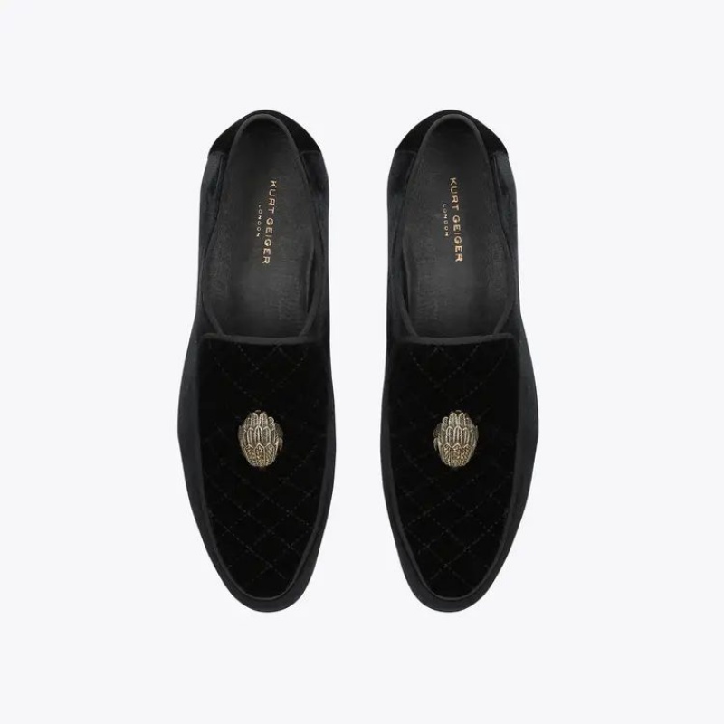 Kurt Geiger Hugh Eagle Head Loafer Negrii | HKDSWP-952