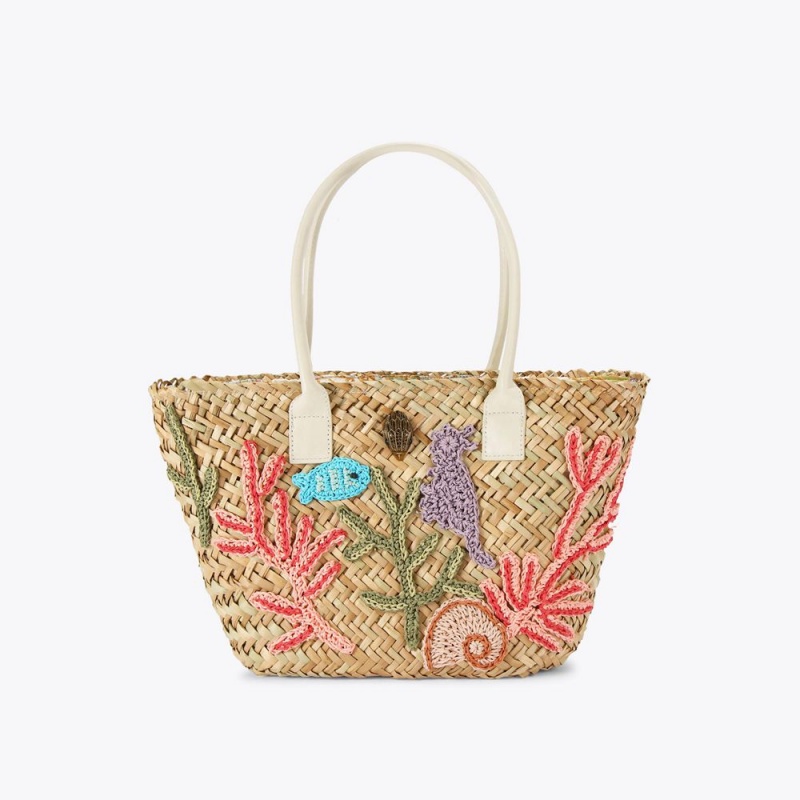 Kurt Geiger Kensington Basket Bag Bej | YDENIP-749