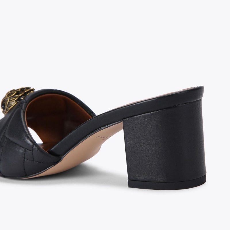 Kurt Geiger Kensington Block Mule Heel Negrii | LFDOGV-296