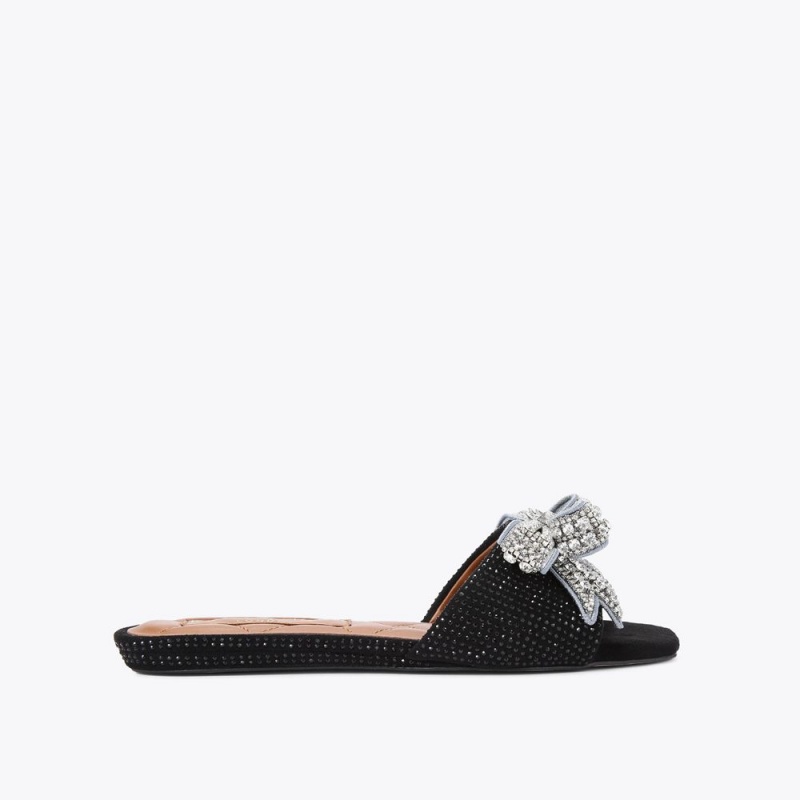 Kurt Geiger Kensington Bow Plati Sandal Negrii | SUDFEM-043