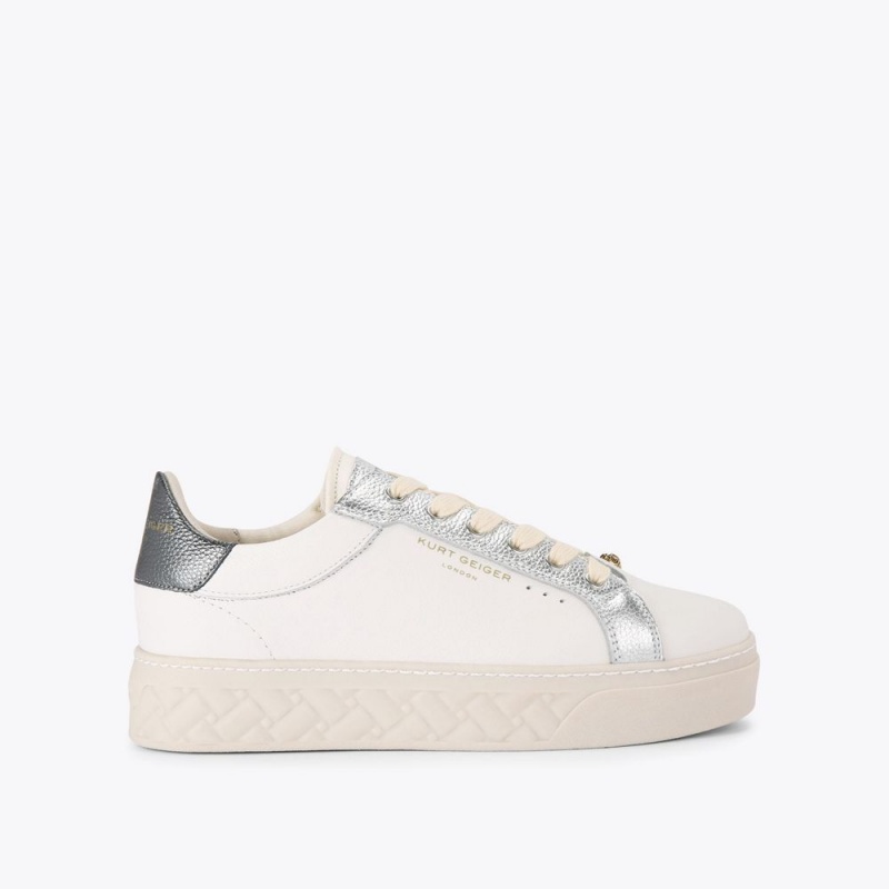 Kurt Geiger Kensington Cupsole Sneaker Albi Argintii | FBDGZM-601