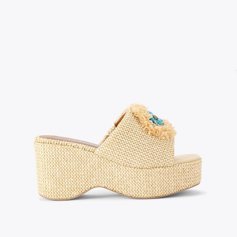 Kurt Geiger Kensington Eye Wedge Mule Heel Galbeni | KIVRGA-408