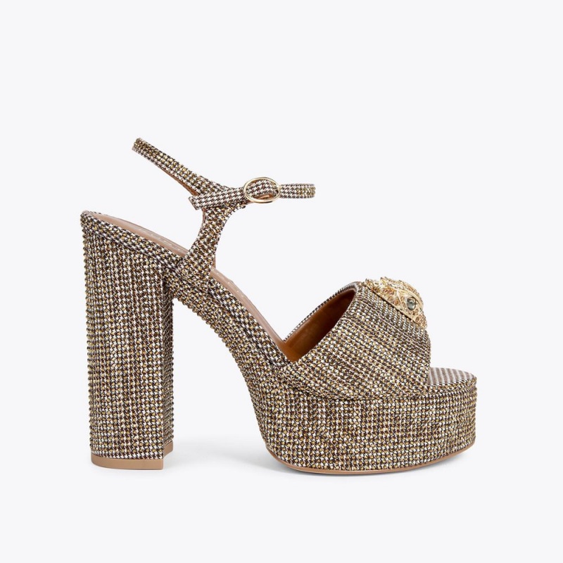 Kurt Geiger Kensington Platforma Heel Bej | ZKDVSP-138