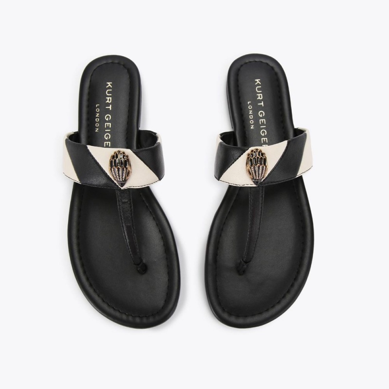 Kurt Geiger Kensington T-Bar Sandal Negrii Albi | PGILBX-921