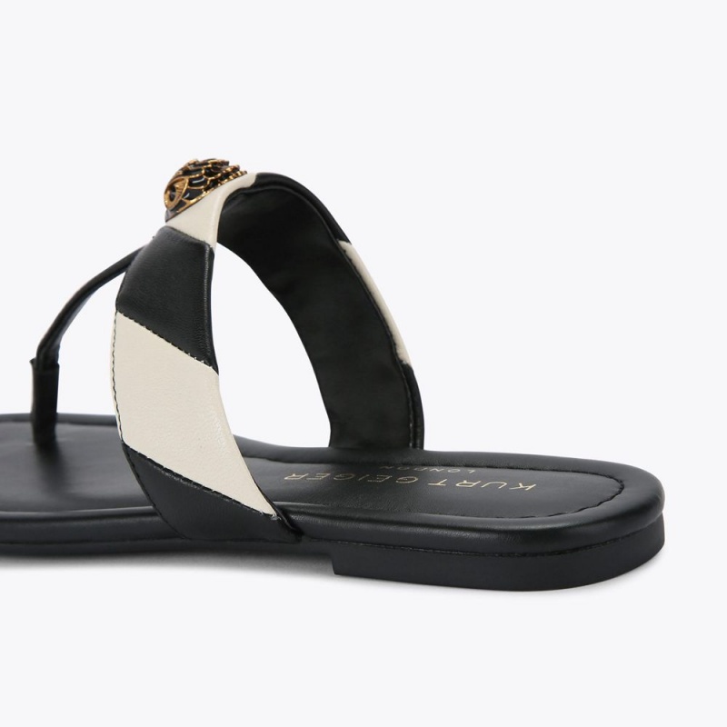 Kurt Geiger Kensington T-Bar Sandal Negrii Albi | PGILBX-921